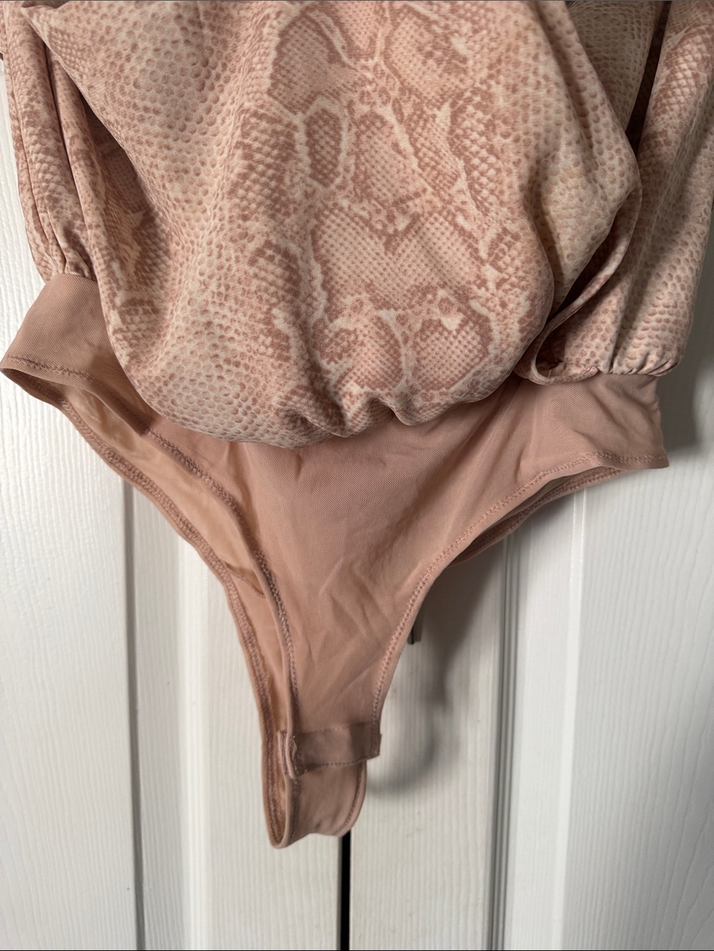BCBGMaxAzria Blush Snakeskin Halter Bodysuit - Picture 7 of 7
